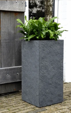 Plantenbak Arizona Cubihi - L22 X B22 X H50cm - Donkergrijs -Flamingo Verkoop arizona cubihi graphite w22h50 plantenbak 7 4