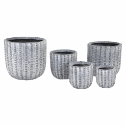 Bloempot Arkansas Egg Washed - D25 X H25cm - Lichtgrijs -Flamingo Verkoop arkansas egg pot washed grey d25h25 bloempot 6 5