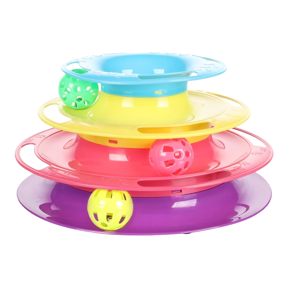 Flamingo Bagera Ballenbaan Toren Met Ballen - Div. Kleuren - Kattenspeelgoed 4 Flamingo Bagera Ballenbaan Toren Met Ballen - Div. Kleuren - Kattenspeelgoed - Afbeelding 2