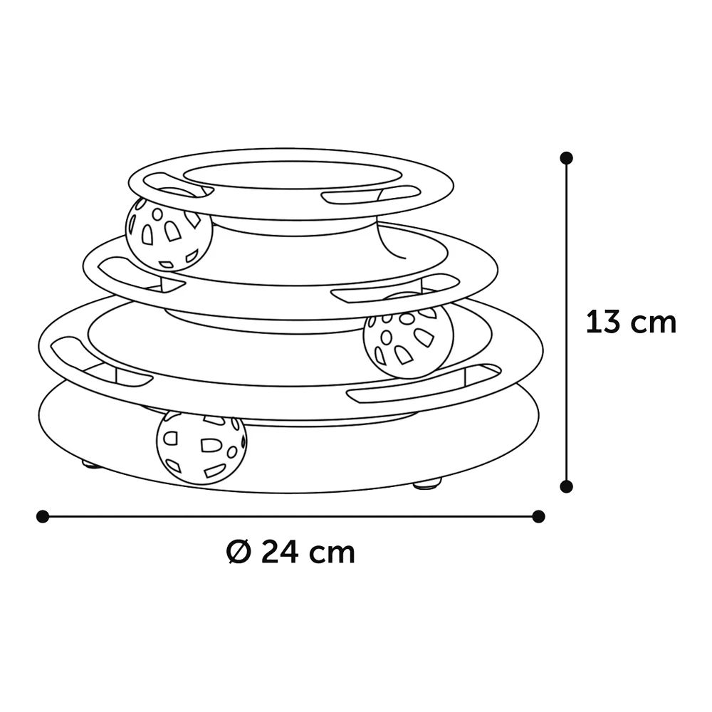 Flamingo Bagera Ballenbaan Toren Met Ballen - Div. Kleuren - Kattenspeelgoed 5 Flamingo Bagera Ballenbaan Toren Met Ballen - Div. Kleuren - Kattenspeelgoed - Afbeelding 3