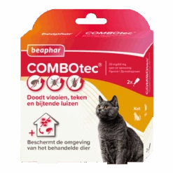 Beaphar Combotec Kat Vlooien- En Tekenbestrijding - 2st - Anti Vlooienmiddel En Tekenmiddel