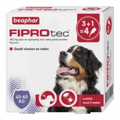 Beaphar Fiprotec Spot-on Hond - 40 Tot 60kg - 4 Stuks - Anti Vlooien En Tekenmiddel