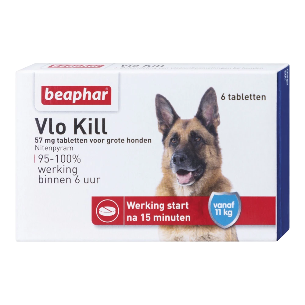 Beaphar Vlo Kill Hond Vanaf 11kg - Anti Vlooienmiddel - 6 Tab.