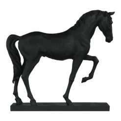 Beeld Paard - Zwart - 52x11,5x47,5cm - Happy House