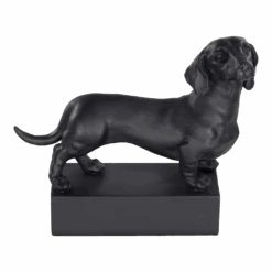 Beeldje Teckel - Hondenras Beeldje - Zwart - Happy House -Flamingo Verkoop beeldje teckel hondenras beeldje zwart happy house 3