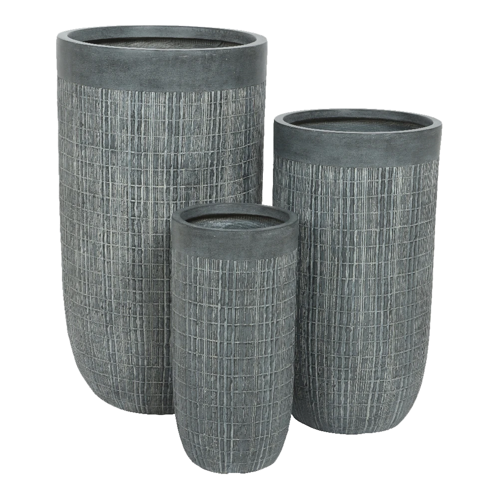 Bloempot Bryan Hoog - D43 X H78cm - Grijs 4 Bloempot Bryan Hoog - D43 X H78cm - Grijs - Afbeelding 2