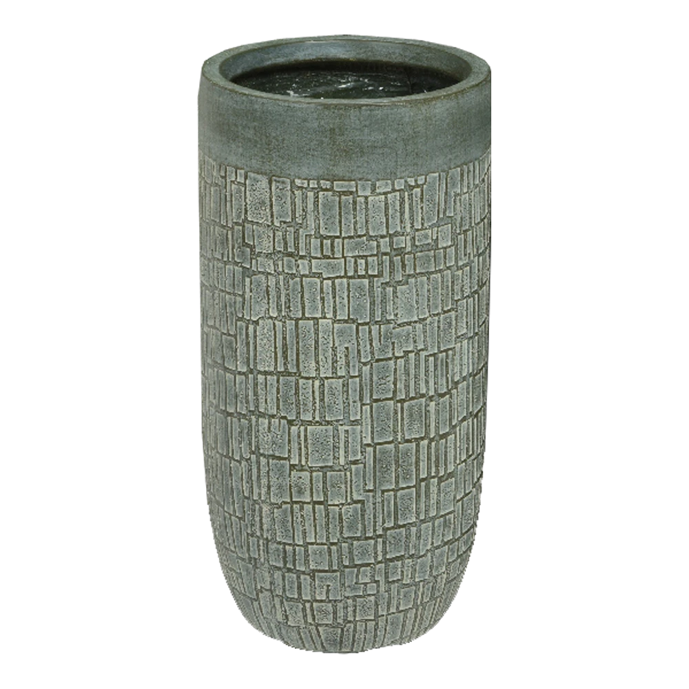 Bloempot Dean Hoog - D24 X H49cm - Groen 3 Bloempot Dean Hoog - D24 X H49cm - Groen