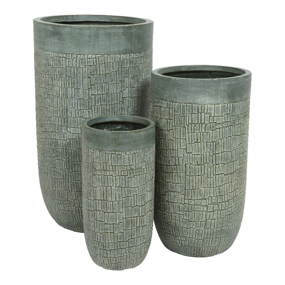 Bloempot Dean Hoog - D24 X H49cm - Groen 4 Bloempot Dean Hoog - D24 X H49cm - Groen - Afbeelding 2