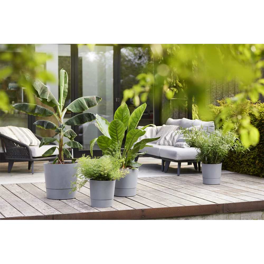 Bloempot Elho Greensense Aqua Care Rond - D30 X H29cm - Licht Beton 7 Bloempot Elho Greensense Aqua Care Rond - D30 X H29cm - Licht Beton - Afbeelding 5