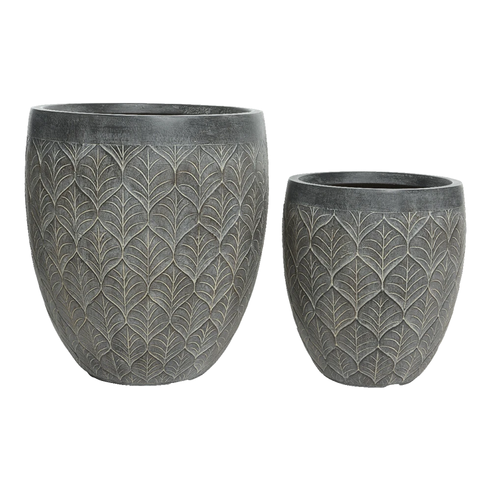 Bloempot Ella - D31 X H33cm - Grijs 4 Bloempot Ella - D31 X H33cm - Grijs - Afbeelding 2