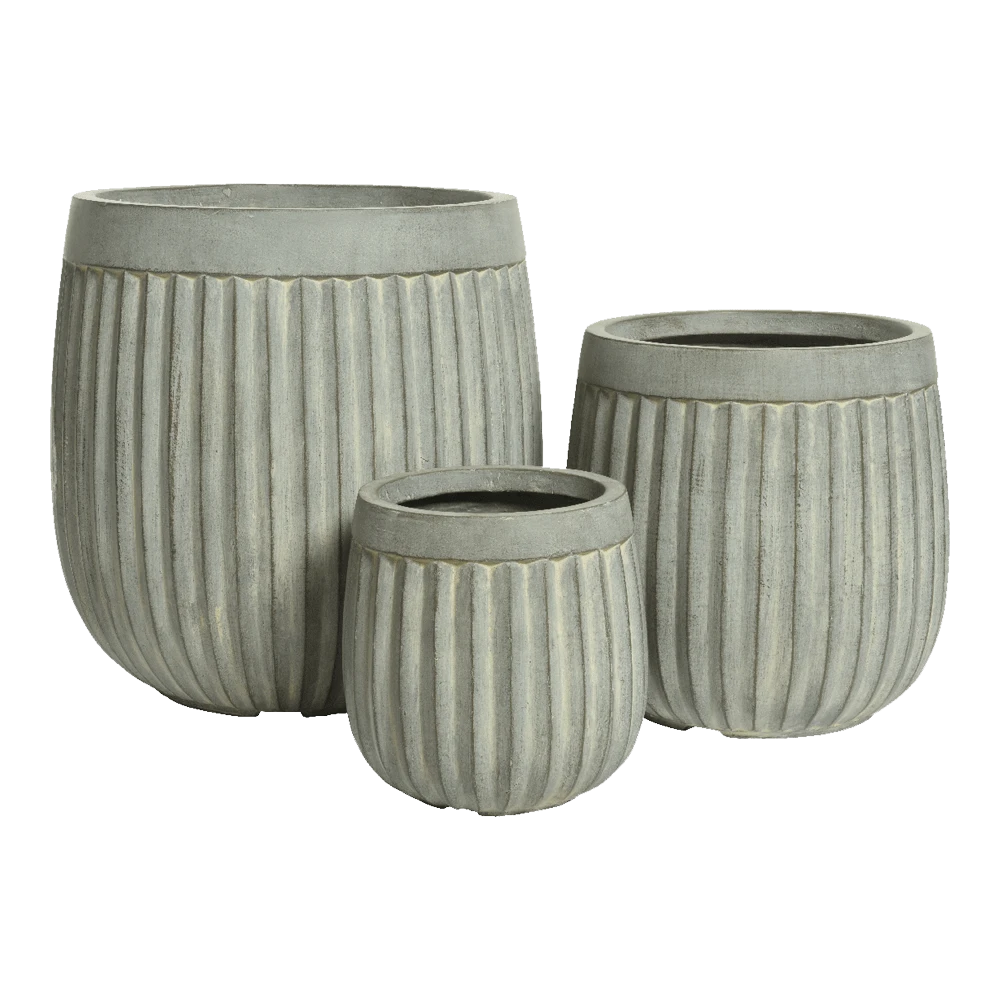 Bloempot Laura - D32 X H32cm - Grijs 4 Bloempot Laura - D32 X H32cm - Grijs - Afbeelding 2