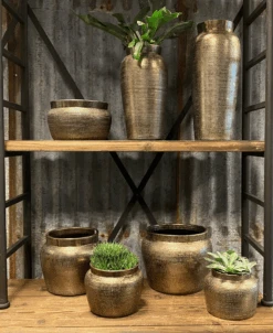 Bloempot Marrakesh - D27 X H25cm - Zilver Goud -Flamingo Verkoop bloempot marrakesh serie 3 1