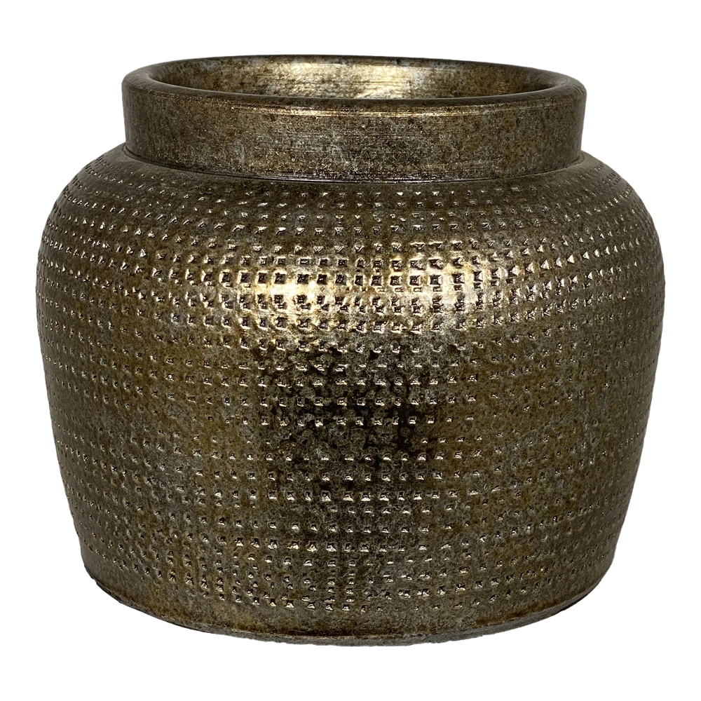 Bloempot Marrakesh - D21 X H17cm - Zilver Goud 3 Bloempot Marrakesh - D21 X H17cm - Zilver Goud