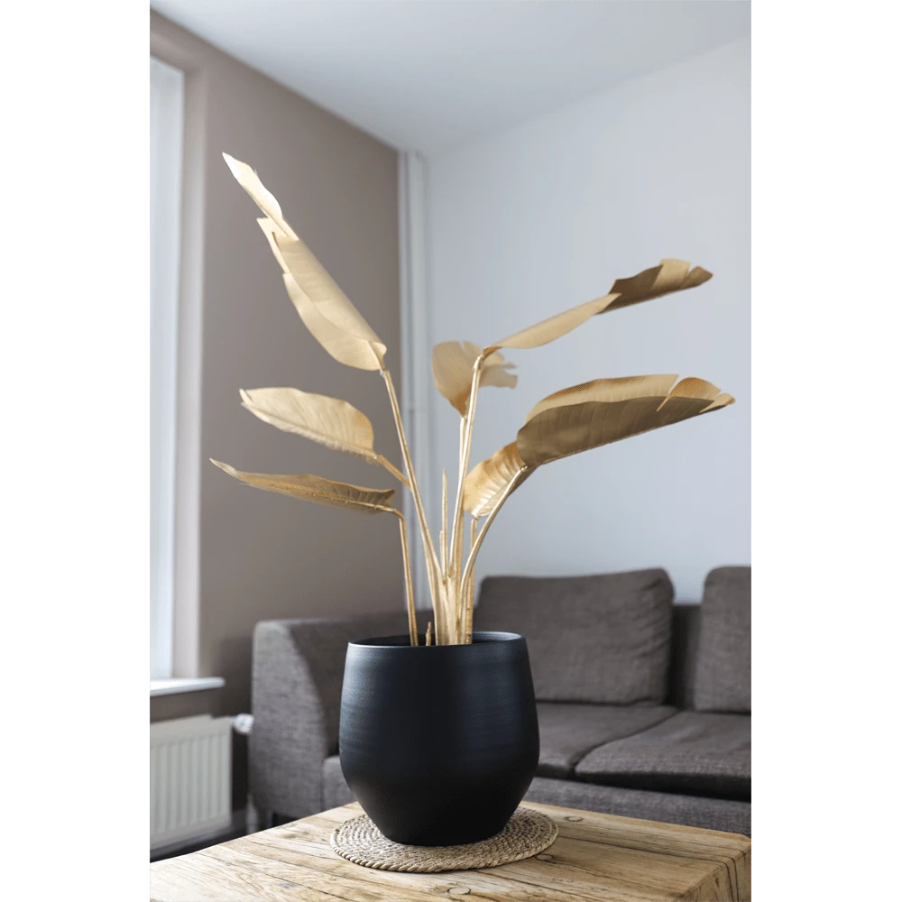 Bloempot Petra - D23 X H20cm - Mat Zwart 4 Bloempot Petra - D23 X H20cm - Mat Zwart - Afbeelding 2