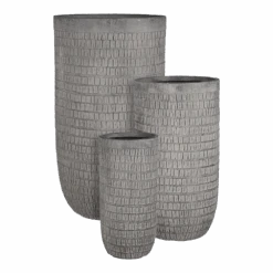 Bloempot Tallinn - D24 X H48,5cm - Zwart-grijs