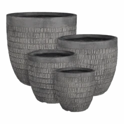 Bloempot Tallinn - D25,5 X H26cm - Zwart-grijs