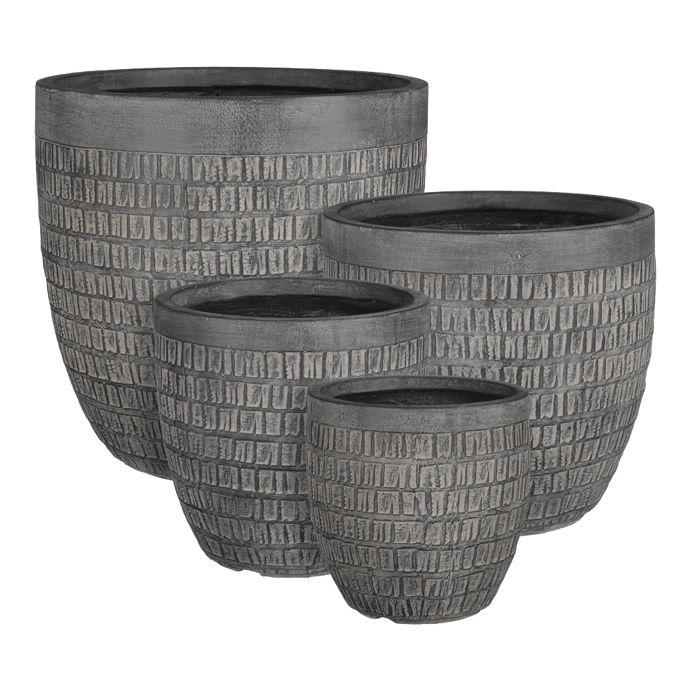 Bloempot Tallinn - D44,5 X H44cm - Zwart-grijs 3 Bloempot Tallinn - D44,5 X H44cm - Zwart-grijs