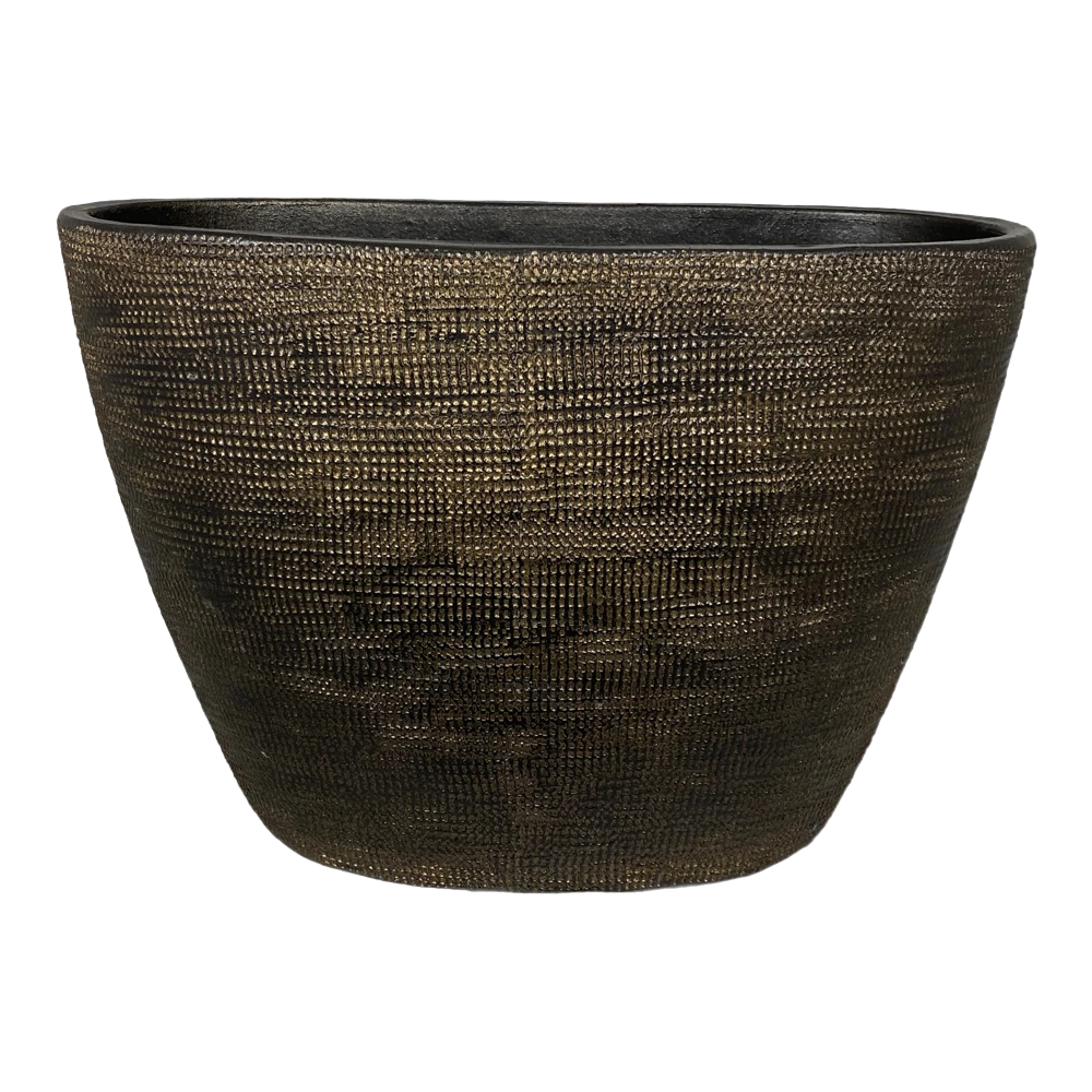 Bloempot Tokio Ovaal - L52 X B17 X H37cm - Goud 3 Bloempot Tokio Ovaal - L52 X B17 X H37cm - Goud