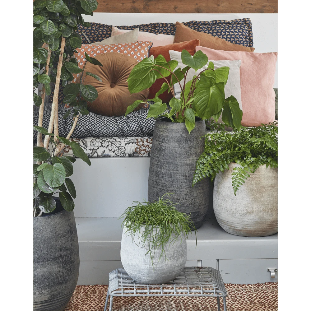 Bloempot Victor - H24 X D25cm - Grijs 4 Bloempot Victor - H24 X D25cm - Grijs - Afbeelding 2