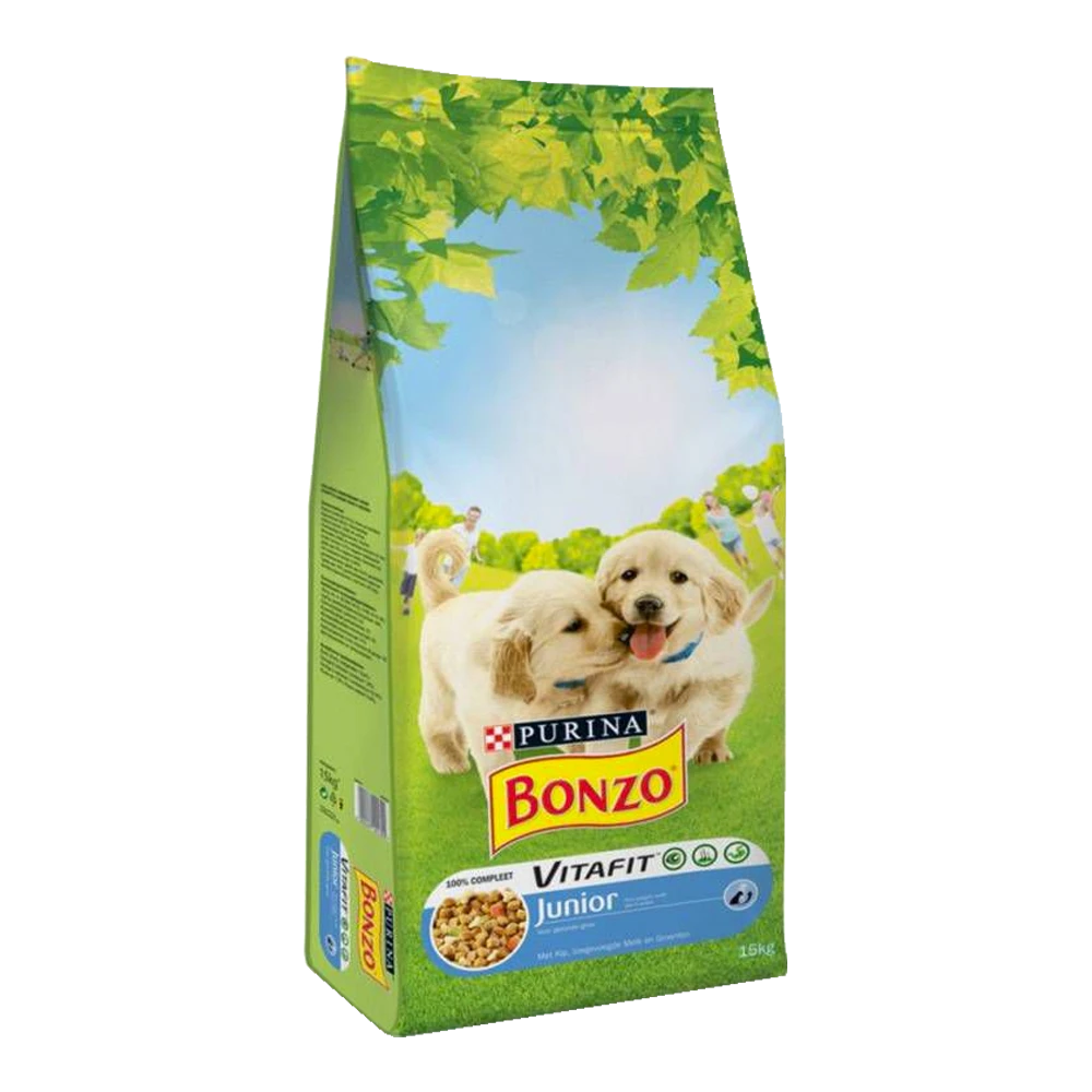 BONZO JUNIOR Met Kip, Melk En Groenten - Hondenvoer - 15kg