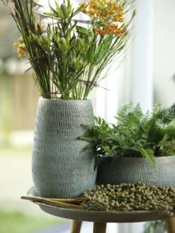 Plantenschaal Ryan - D28 X H13cm - Shiny Blue -Flamingo Verkoop bowl ryan shiny blue keramiek d28 h13 schaal 7 13