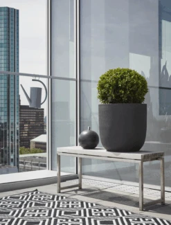 Capi Bloempot Bol Lux Terrazo - D45 X H44cm - Zwart -Flamingo Verkoop capi lux terrazzo hoge pot fit zwart bloempot 5 4 1