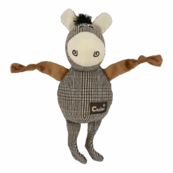 Flamingo Cozies Pluche Ezel Met Geknoopte Arm - Bruin - 33cm