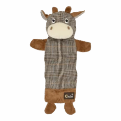 Flamingo Cozies Pluche Koe Met Multi Squeakers - Bruin - 40cm