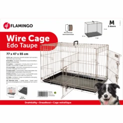 Flamingo Draadkooi Ebo Taupe - M - 47x77x55cm - Hondenbench -Flamingo Verkoop draadkooi ebo taupe m 47x77x55cm hondenbench 5