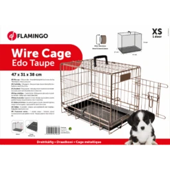 Flamingo Draadkooi Ebo Taupe - XS - 31x47x38cm - Hondenbench -Flamingo Verkoop draadkooi ebo taupe xs 31x47x38cm hondenbench 5