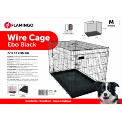 Flamingo Draadkooi Ebo Zwart - M - 47x77x55cm - Hondenbench -Flamingo Verkoop draadkooi ebo zwart m 47x77x55cm hondenbench 4
