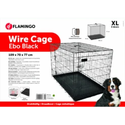 Flamingo Draadkooi Ebo Zwart - XL - 70x109x77cm - Hondenbench -Flamingo Verkoop draadkooi ebo zwart xl 70x109x77cm hondenbench 4