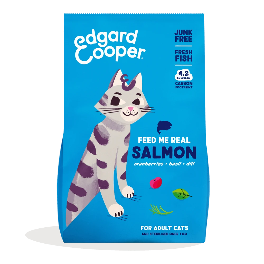 Edgard & Cooper Hypoallergene Graanvrije Brokjes Met Verse Zalm - Voor Volwassen Katten - 2kg