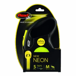 Flexi Rollijn Neon - Tape 5m - M 25KG - Hondenriem -Flamingo Verkoop flexi rollijn neon tape 5m m 25kg hondenriem 2 5
