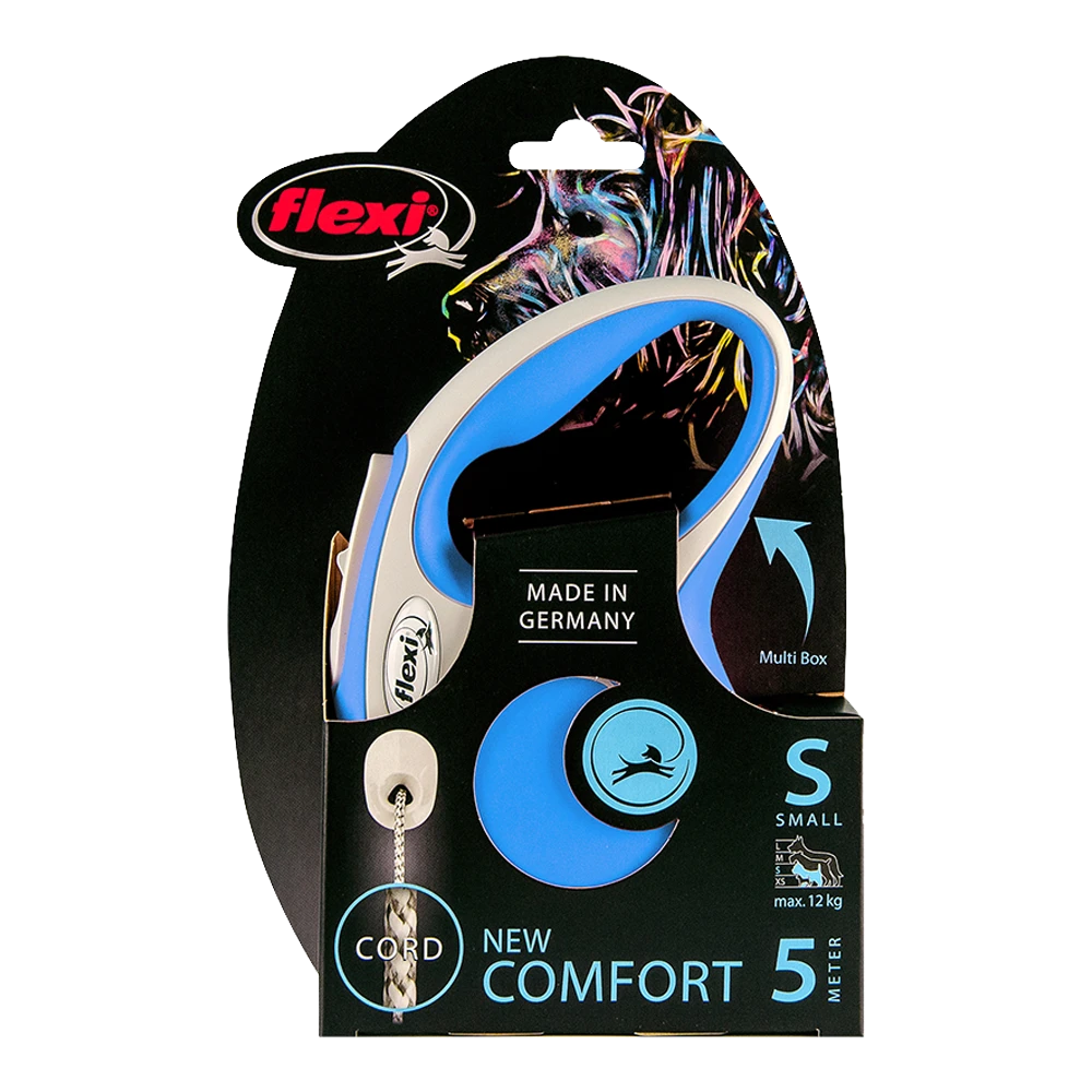 Flexi Rollijn New Comfort Blauw - Koord 5m - S 12KG - Hondenriem - Afbeelding 2
