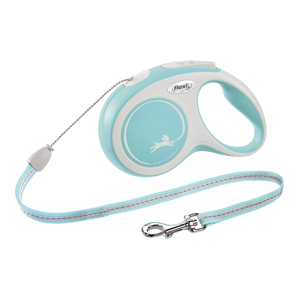 Flexi Rollijn New Comfort Licht Blauw - Koord 8m - S 12KG - Hondenriem