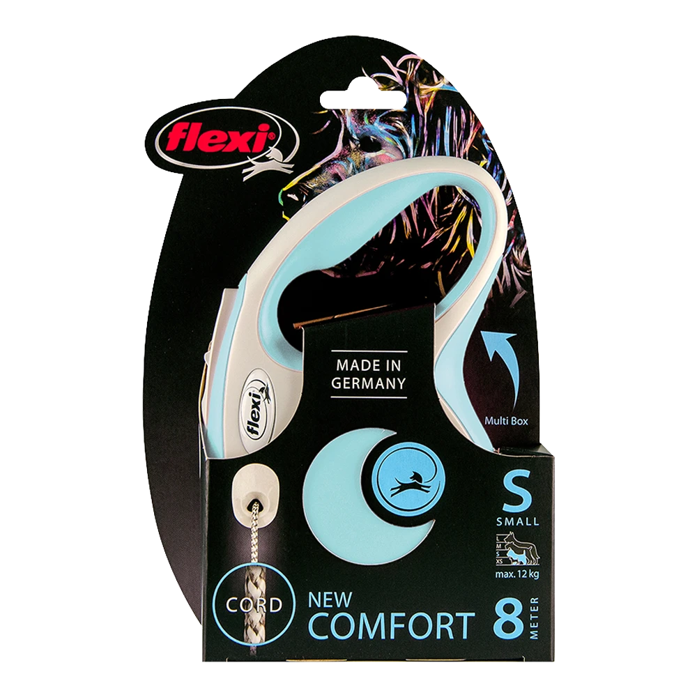 Flexi Rollijn New Comfort Licht Blauw - Koord 8m - S 12KG - Hondenriem - Afbeelding 2
