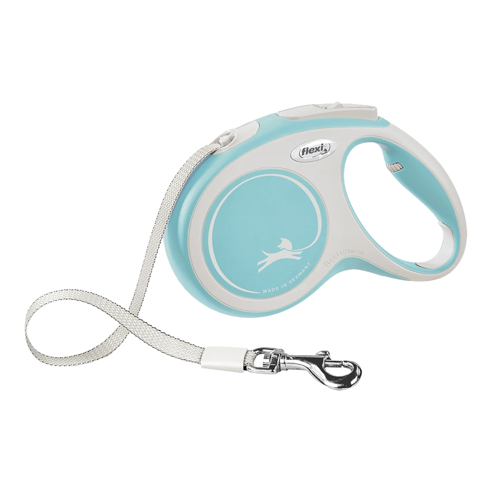 Flexi Rollijn New Comfort Licht Blauw - Tape 5m - M 25KG - Hondenriem 3 Flexi Rollijn New Comfort Licht Blauw - Tape 5m - M 25KG - Hondenriem