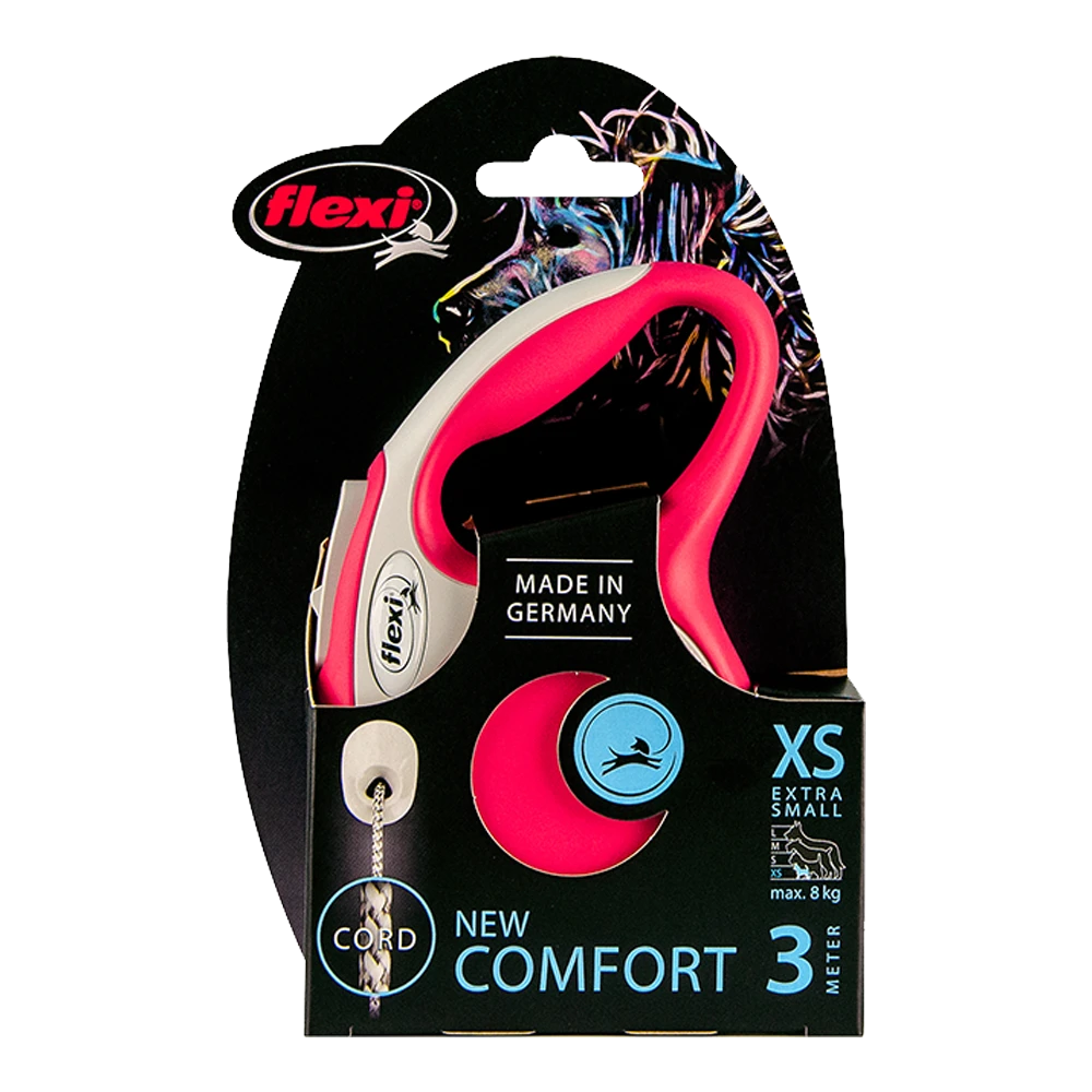 Flexi Rollijn New Comfort Rood - Koord 3m - XS 8KG - Hondenriem - Afbeelding 2