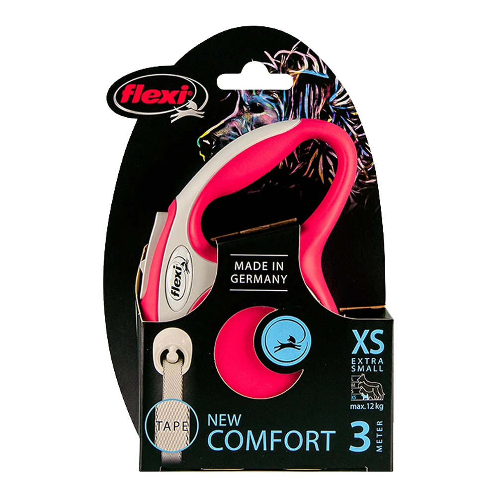 Flexi Rollijn New Comfort Rood - Tape 3m - XS 12KG - Hondenriem - Afbeelding 2