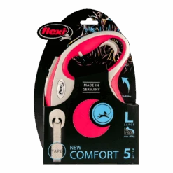 Flexi Rollijn New Comfort Rood - Tape 5m - L 60KG - Hondenriem -Flamingo Verkoop flexi rollijn new comfort rood tape 5m l 60kg hondenriem 2 5