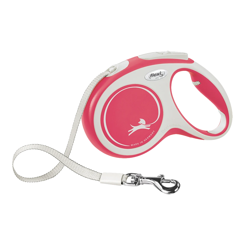 Flexi Rollijn New Comfort Rood - Tape 5m - M 25KG - Hondenriem 3 Flexi Rollijn New Comfort Rood - Tape 5m - M 25KG - Hondenriem