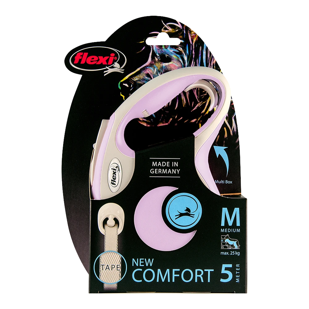Flexi Rollijn New Comfort Roze - Tape 5m - M 25KG - Hondenriem 4 Flexi Rollijn New Comfort Roze - Tape 5m - M 25KG - Hondenriem - Afbeelding 2