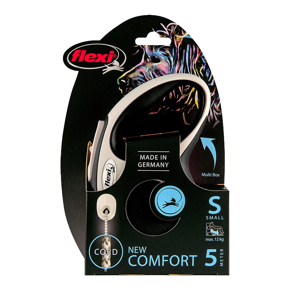 Flexi Rollijn New Comfort Zwart - Koord 5m - S 12KG - Hondenriem - Afbeelding 2