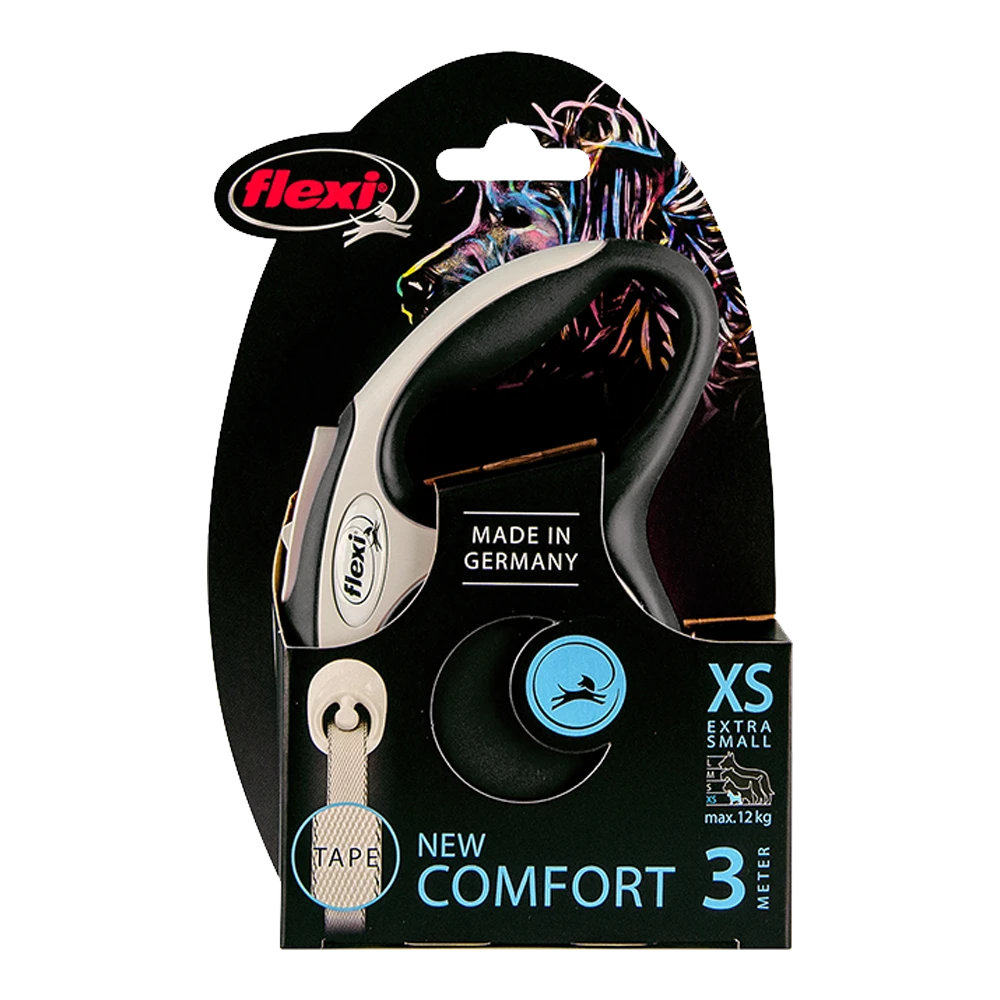 Flexi Rollijn New Comfort Zwart - Tape 3m - XS 12KG - Hondenriem - Afbeelding 2