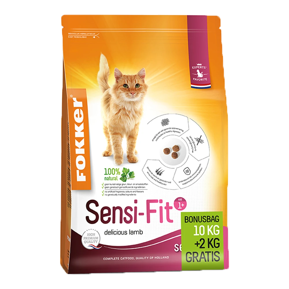Fokker Cat Sensi-Fit - Kattenvoer - 10kg 3 Fokker Cat Sensi-Fit - Kattenvoer - 10kg