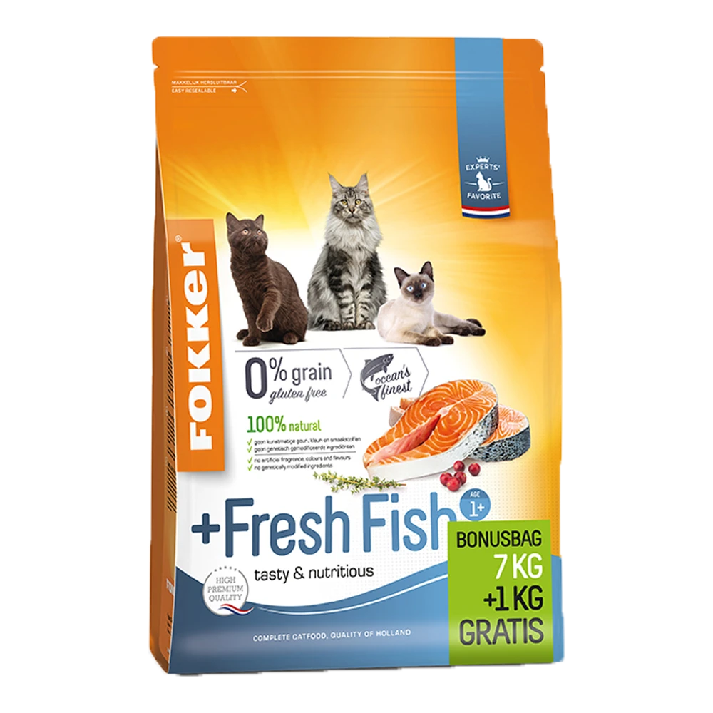 Fokker Cat +Fresh Fish - Kattenvoer - 7kg 3 Fokker Cat +Fresh Fish - Kattenvoer - 7kg