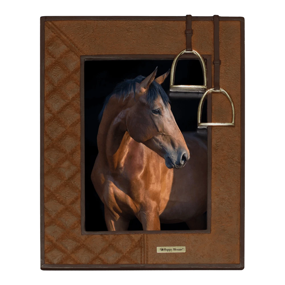 Fotolijst Stijbeugels Paard - Bruin - 15,5x2x21cm - Happy House 3 Fotolijst Stijbeugels Paard - Bruin - 15,5x2x21cm - Happy House