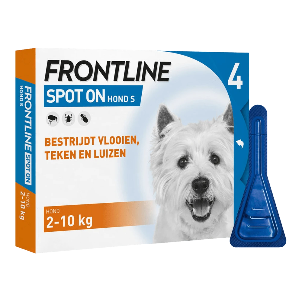Frontline Spot On S Hond - 2 Tot 10kg - 4 Pipet - Anit Vlooien, Teken En Luizen