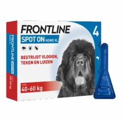 Frontline Spot On XL Hond - 40 Tot 60kg - 4 Pipet - Anti Vlooien, Teken En Luizen